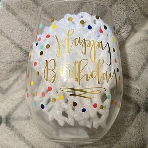 20 oz Happy birthday steam less glass